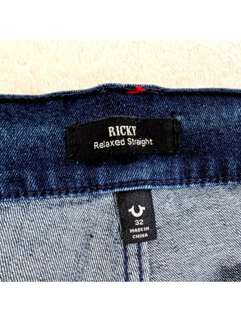 True Religion Ricky Relaxed Straight No Flap Denim Shorts Size 32 Blue Men’s Cas